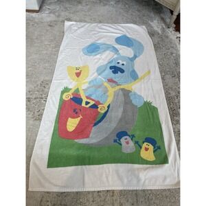 Vintage 90s Blues Clues Beach Towel Blue Shovel Paid Salt Pepper‎